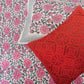 Pink and Grey hand block printed bedsheet