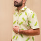 Green Tropical Block Printed Shirt