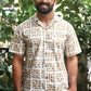 Geometric Brown Block Printed Shirt