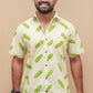 Green Tropical Block Printed Shirt