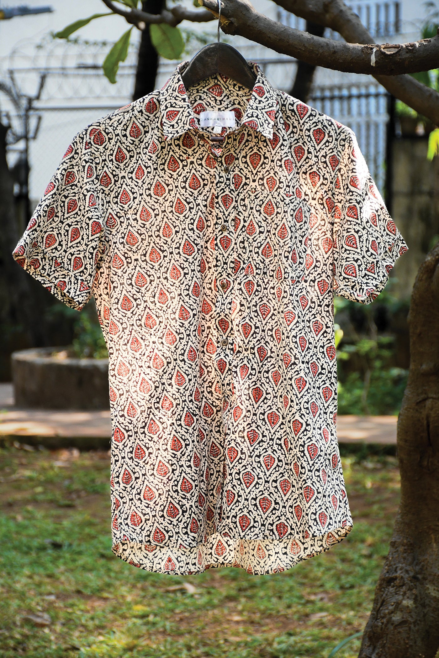 Brown Sanganeri Block Printed Shirt