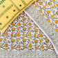 Yellow and Green hand block printed bedsheet