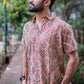 Red and Black Geometric Block Printed Shirt