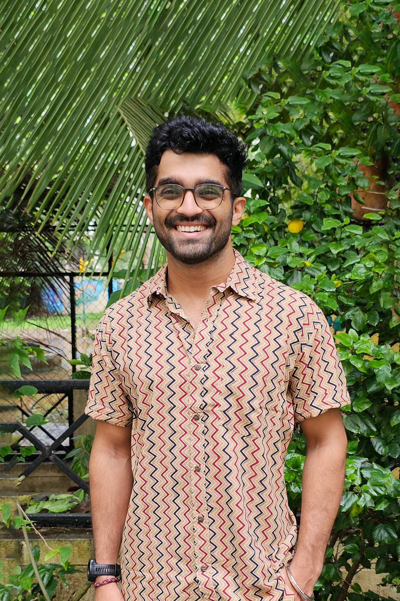 Beige Block Printed Shirt