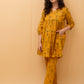 Ochre Green Geometric Block Printed Short Kurti