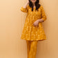 Ochre Geometric Block Printed Short Kurti