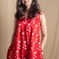 Red Tulip Block Printed Long Kurti Set