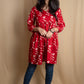 Red Tulip Block Printed Short Kurti