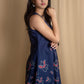 Blue Lotus Block Printed Long Kurti Set