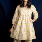 Beige Tulip Block Printed Short Kurti