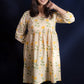 Beige Tulip Block Printed Short Kurti