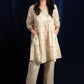 Beige Geometric Block Printed Short Kurti