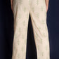 Beige Geometric Block Printed Pants