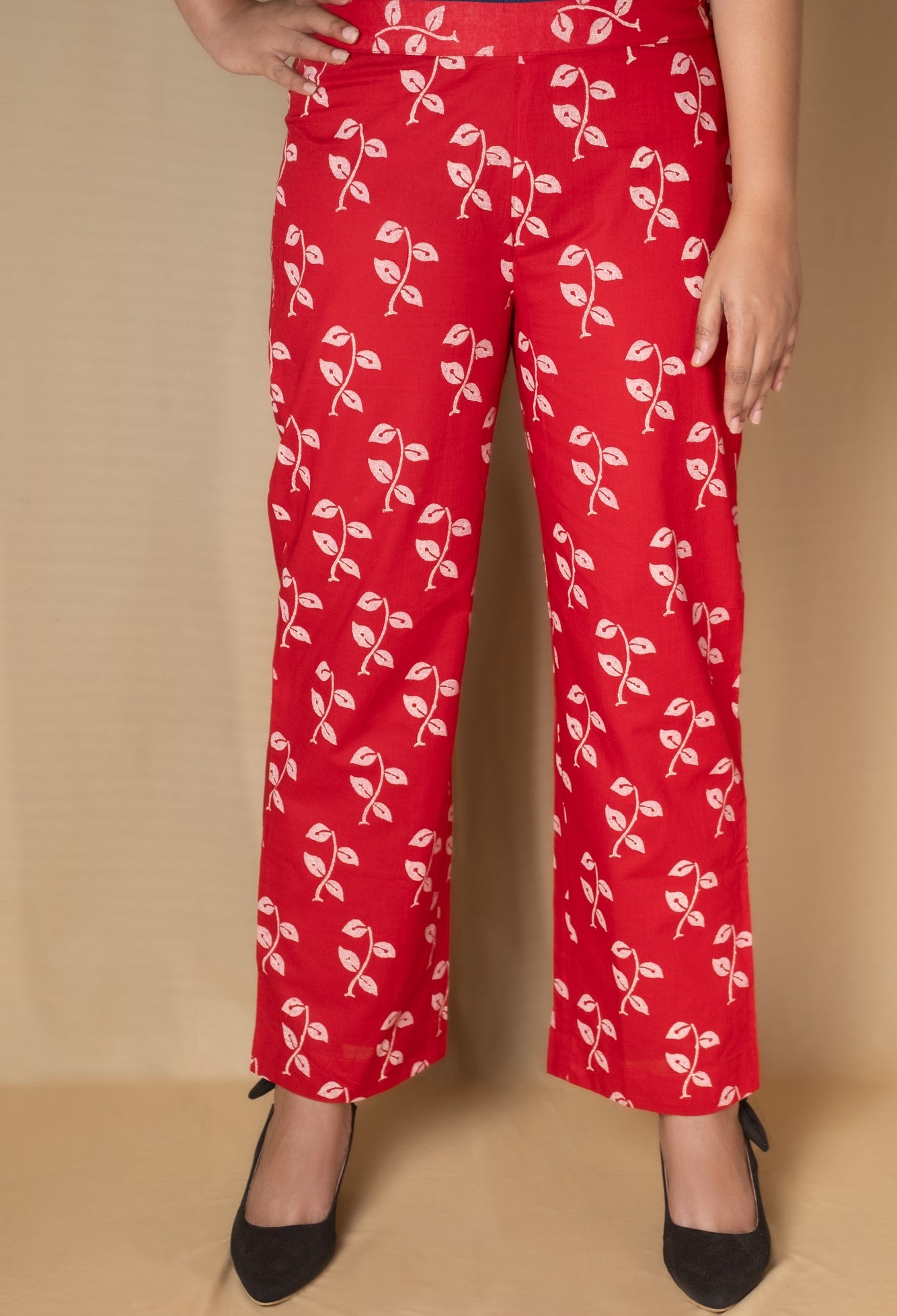 Red Tulip Block Printed Pants