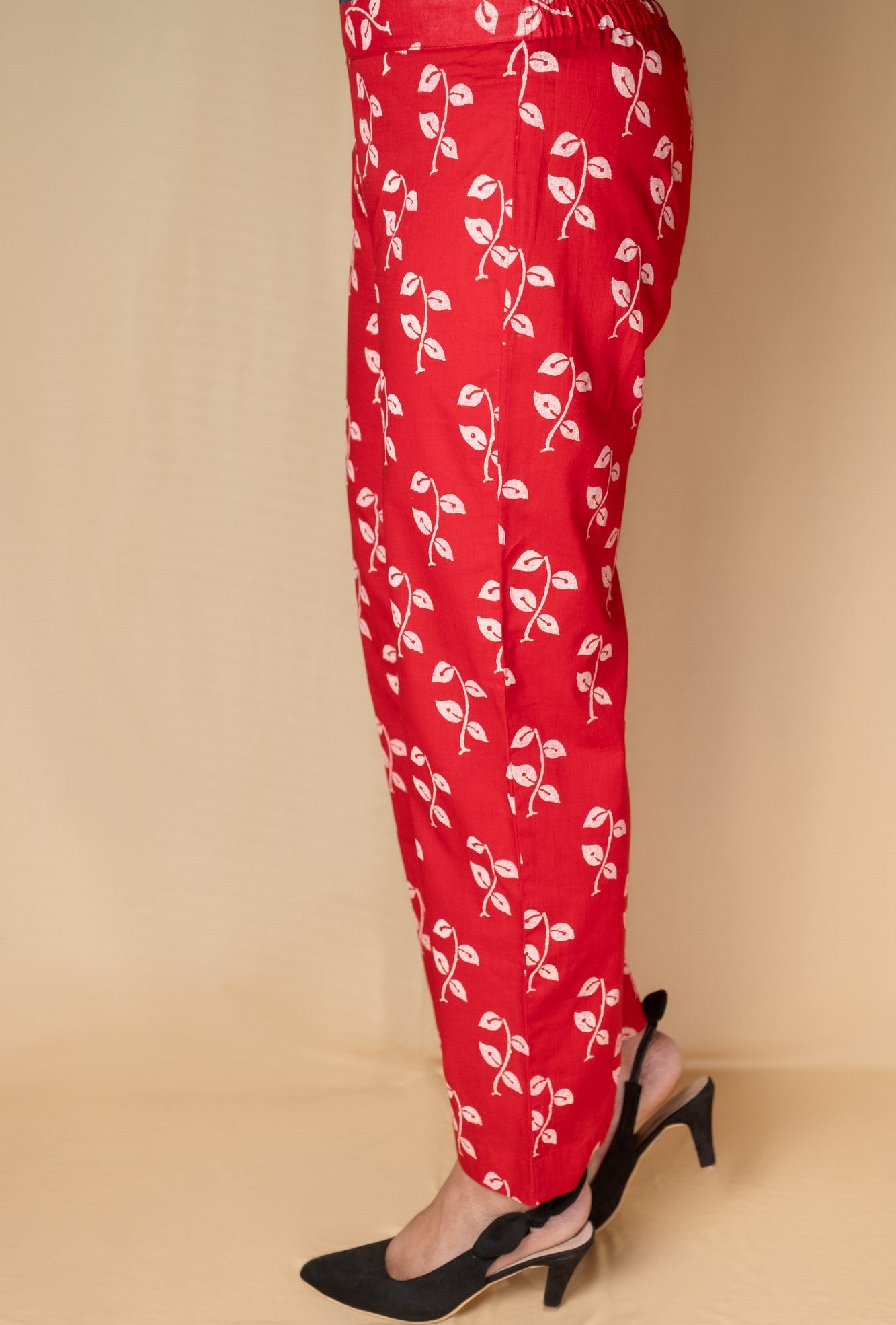 Red Tulip Block Printed Pants