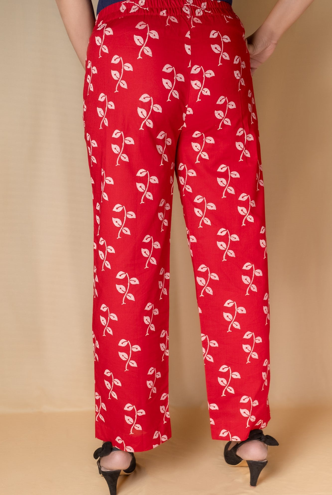 Red Tulip Block Printed Pants