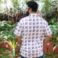 White and Maroon Block Printed Shirt