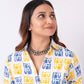 Yellow & Blue Block Printed Dress