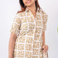 Geometric Brown Block Printed Dress