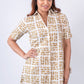 Geometric Brown Block Printed Dress