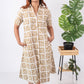 Geometric Brown Block Printed Dress