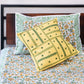 Yellow Floral hand block printed bedsheet